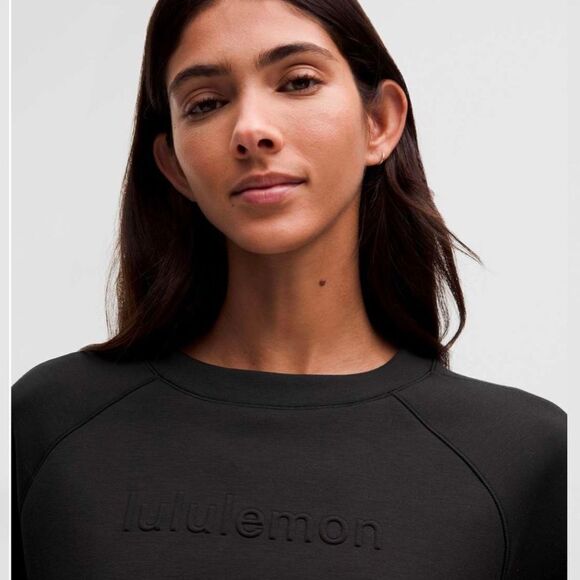 Lululemon Smooth Spacer Cropped Pullover Graphic Black Size 14 - Picture 3 of 15